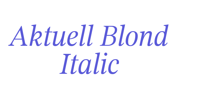 Aktuell Blond Italic Font