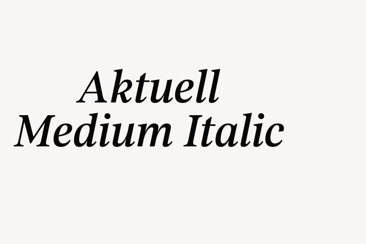 Aktuell Medium Italic font download