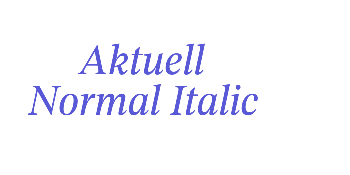 Aktuell Normal Italic Font Download