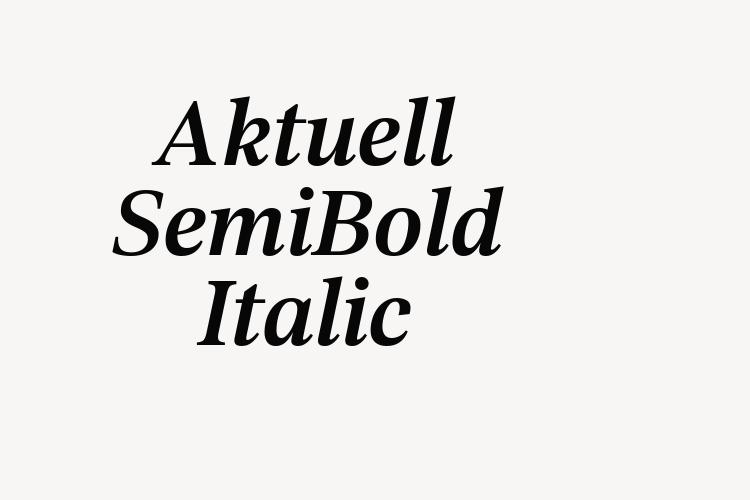 Aktuell SemiBold Italic font download