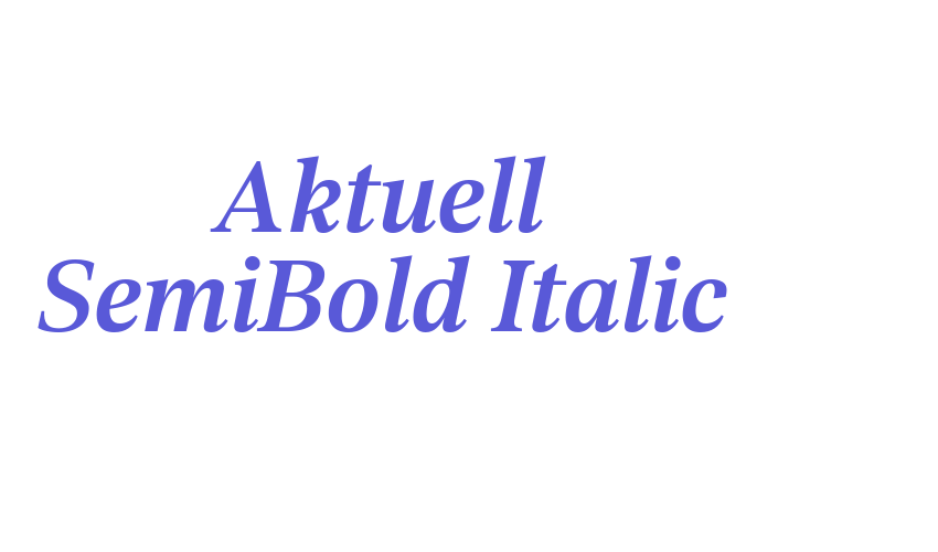 Aktuell SemiBold Italic Font