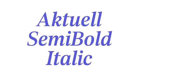 Aktuell SemiBold Italic Font Download