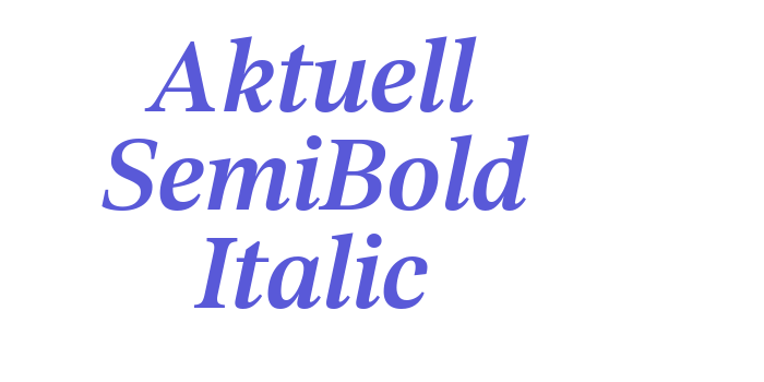 Aktuell SemiBold Italic Font