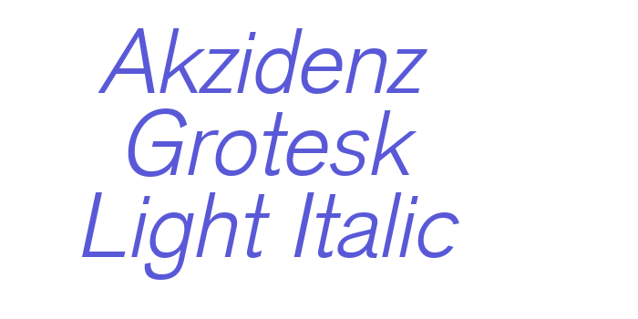 Akzidenz Grotesk Light Italic Font