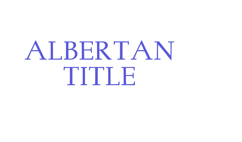 Albertan Title Font