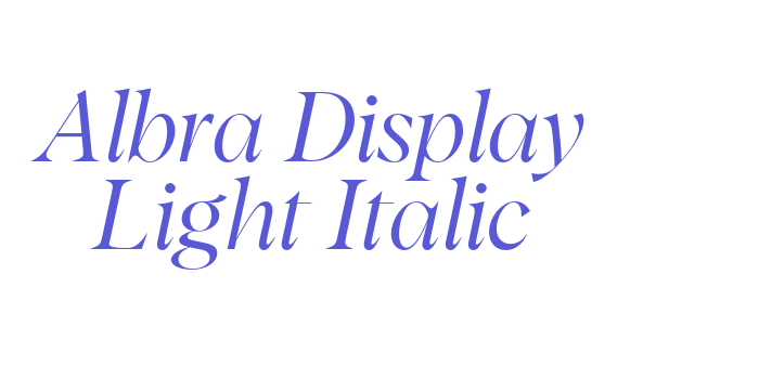 Albra Display Light Italic Font Download