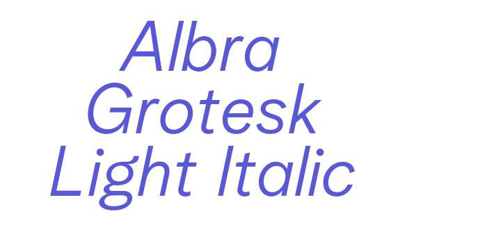 Albra Grotesk Light Italic Font