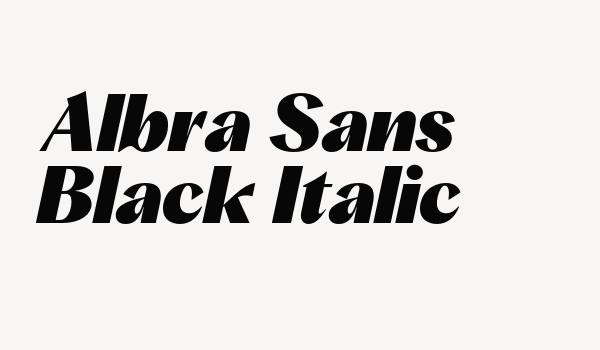 Albra Sans Black Italic Font