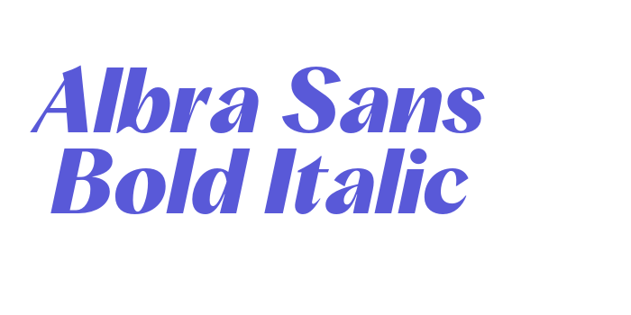 Albra Sans Bold Italic Font