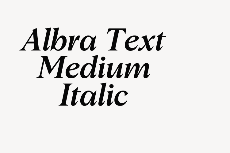 Albra Text Medium Italic font download