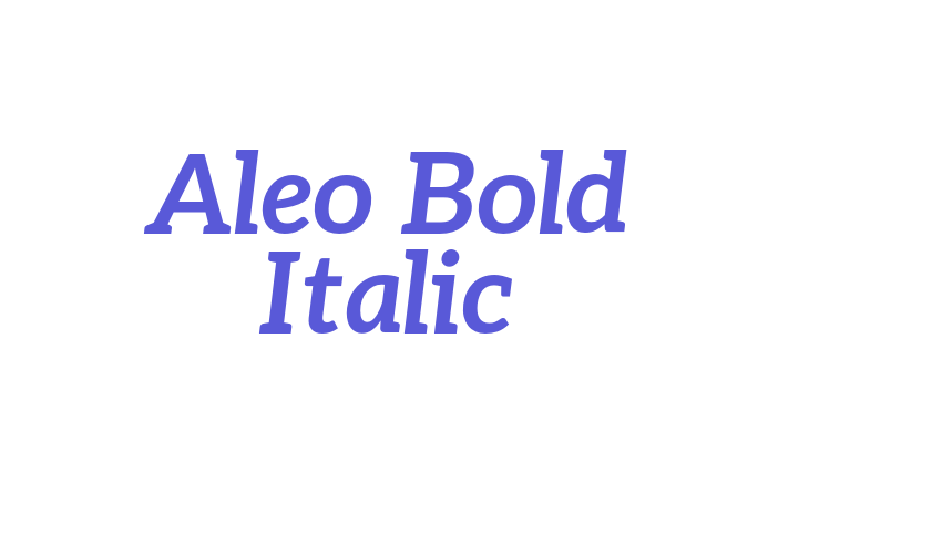 Aleo Bold Italic Font Download