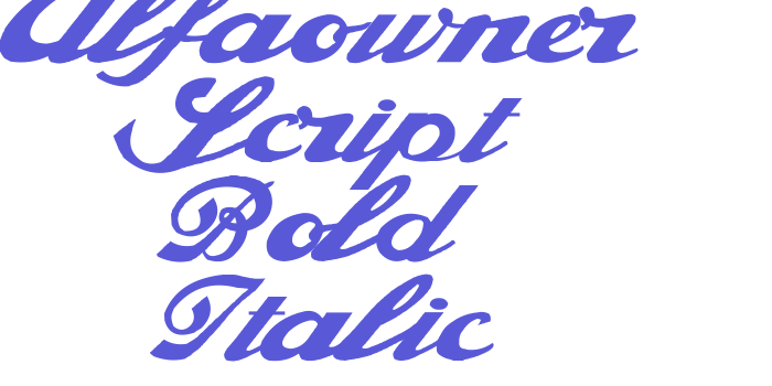 Alfaowner Script Bold Italic Font