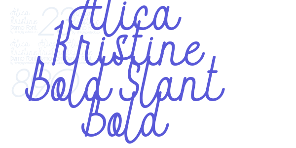 Alica Kristine Bold Slant Bold font free