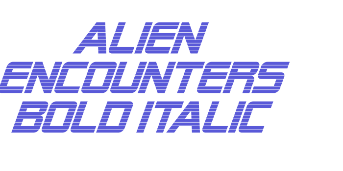 Alien Encounters Bold Italic Font Download