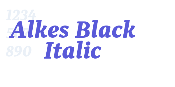 Alkes Black Italic font