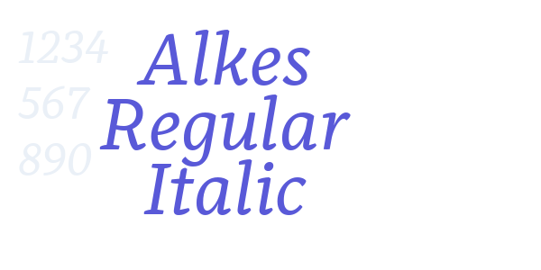 Alkes Regular Italic font free