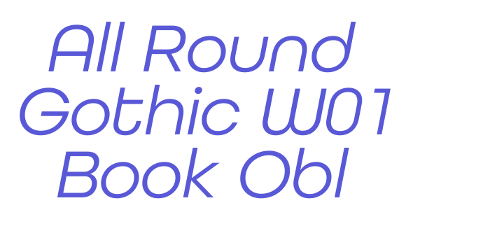 All Round Gothic W01 Book Obl Font