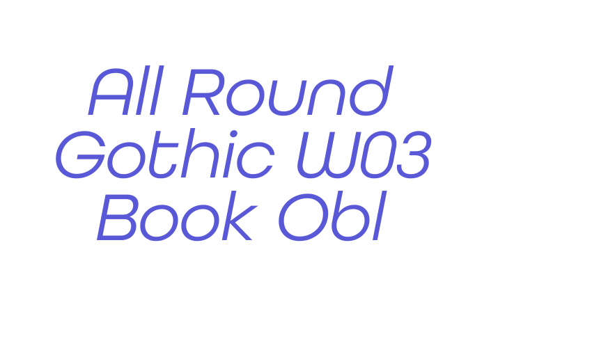 All Round Gothic W03 Book Obl Font Download