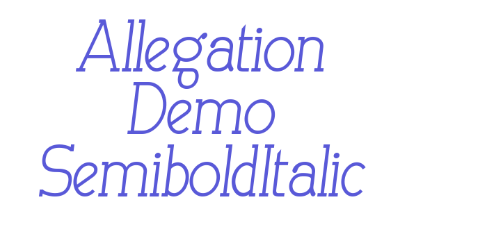 Allegation Demo SemiboldItalic Font