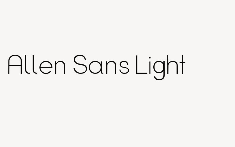 Allen Sans Light Font