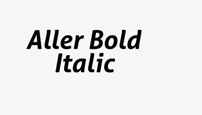 Aller Bold Italic font download