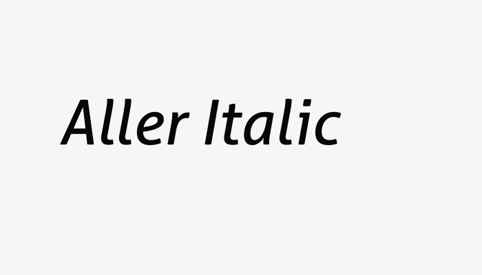 Aller Italic font download