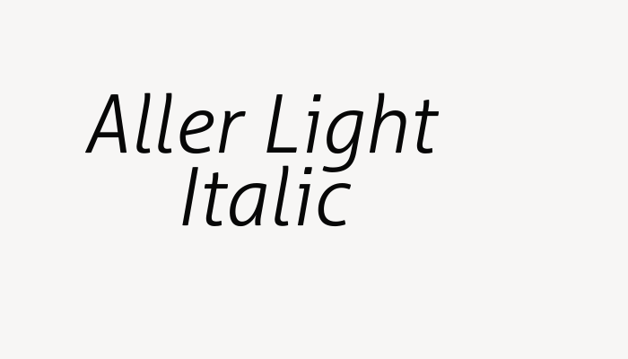 Aller Light Italic font download