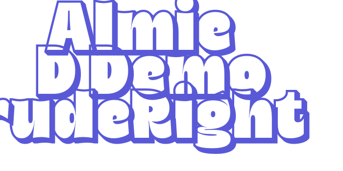 Almie 3D Demo rudeRight Font