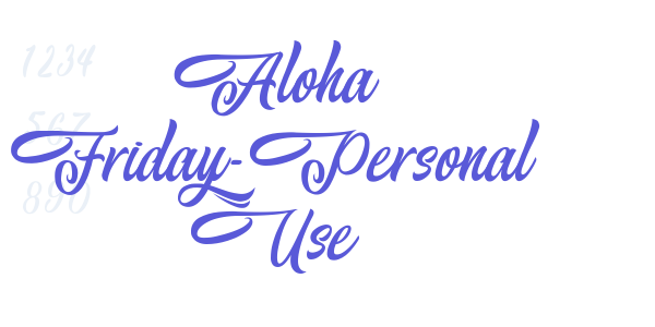 Aloha Friday-Personal Use font free