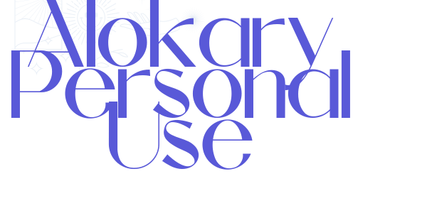 Alokary Personal Use font free