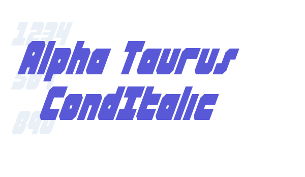 Alpha Taurus CondItalic Font