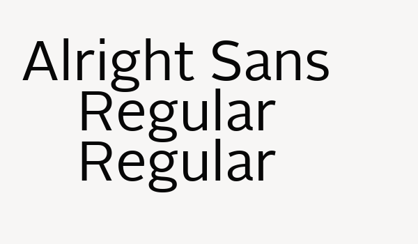 Alright Sans Regular Regular Font