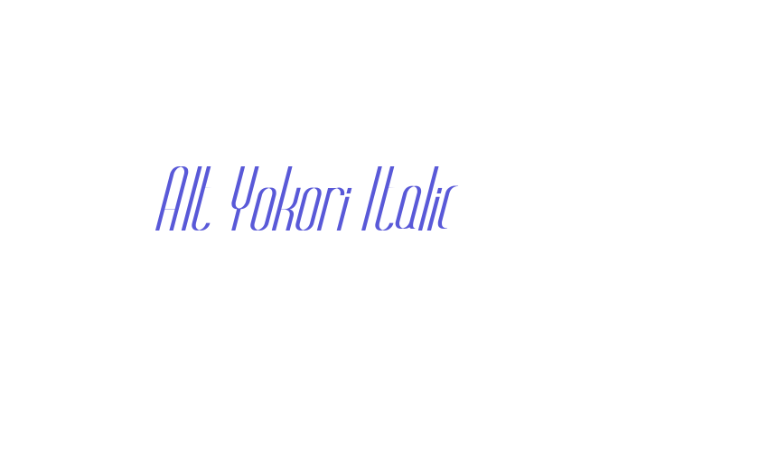 Alt Yokori Italic Font