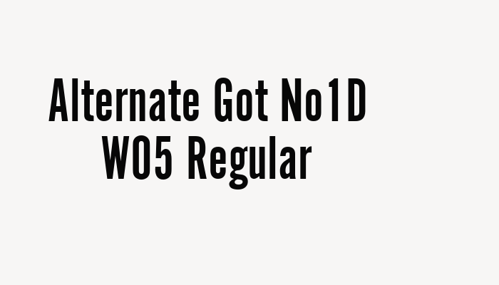 Alternate Got No1D W05 Regular font download