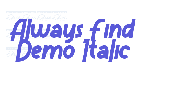 Always Find Demo Italic font free