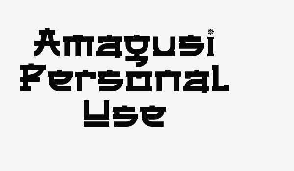 Amagusi Personal Use Font