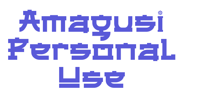 Amagusi Personal Use Font