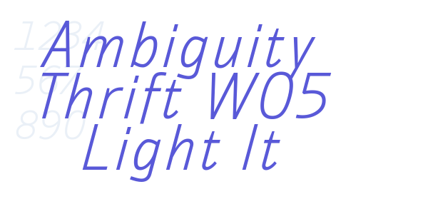 Ambiguity Thrift W05 Light It font free