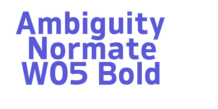 Ambiguity Normate W05 Bold Font Download