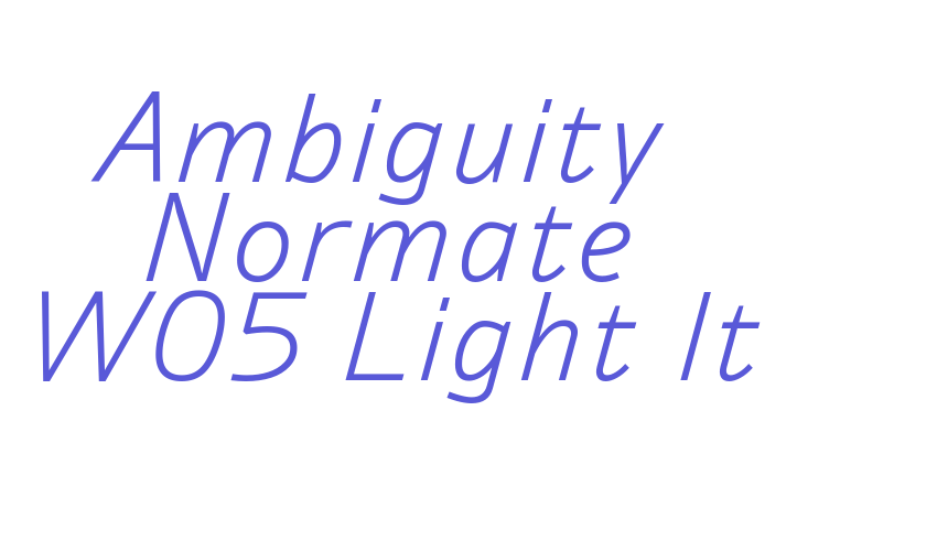 Ambiguity Normate W05 Light It Font