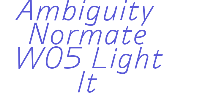 Ambiguity Normate W05 Light It Font Download