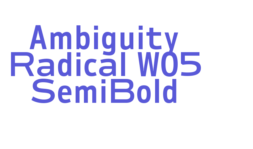 Ambiguity Radical W05 SemiBold Font