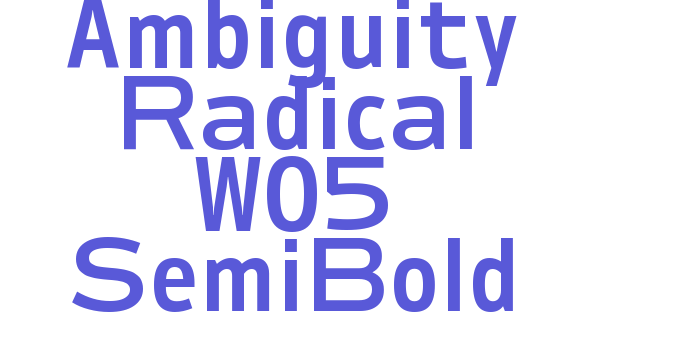 Ambiguity Radical W05 SemiBold Font Download