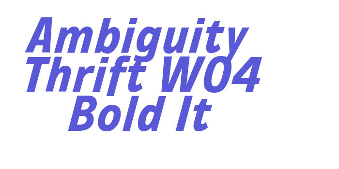 Ambiguity Thrift W04 Bold It Font Download