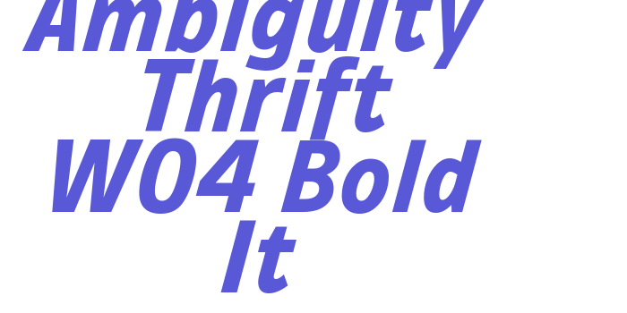 Ambiguity Thrift W04 Bold It Font