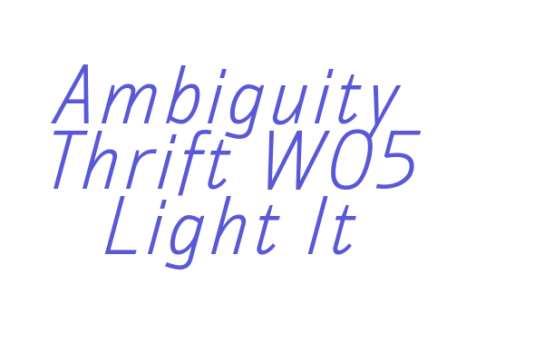 Ambiguity Thrift W05 Light It Font