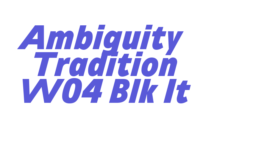 Ambiguity Tradition W04 Blk It Font Download