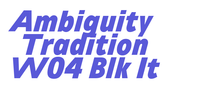 Ambiguity Tradition W04 Blk It Font Download