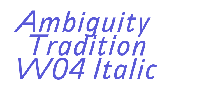 Ambiguity Tradition W04 Italic Font Download