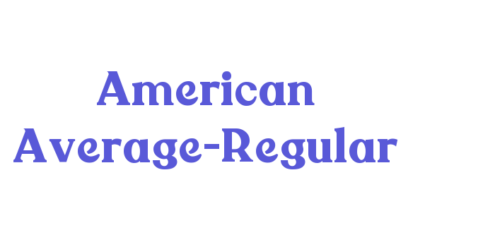 American Average-Regular Font Download